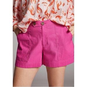 Anthropologie Elena Linen Blend High Rise Retro Short Size 0